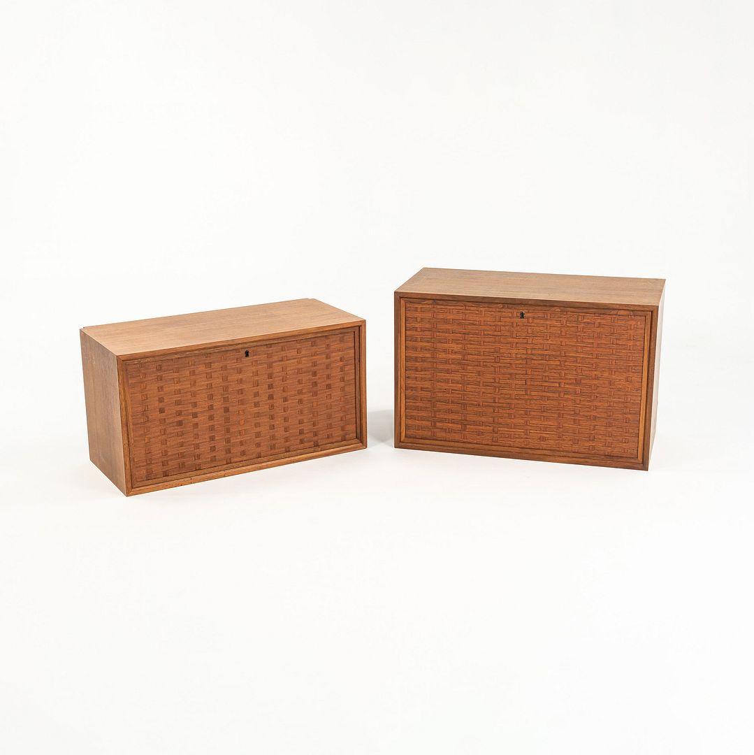 1960s Royal System Walnut Basketweave Modular Cabinets by Poul Cadovius 2x Avail