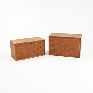 1960s Royal System Walnut Basketweave Modular Cabinets by Poul Cadovius 2x Avail