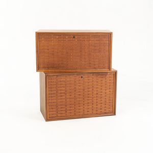 1960s Royal System Walnut Basketweave Modular Cabinets by Poul Cadovius 2x Avail