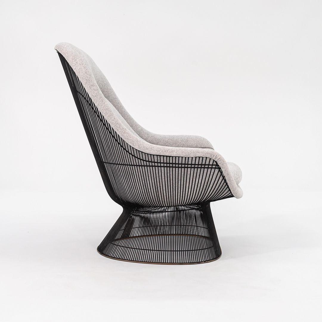 SOLD 1960s Platner Easy Chair and Ottoman, Models 1705L and 1709Y by Warren Platner for Knoll in New Divine Melange Fabric