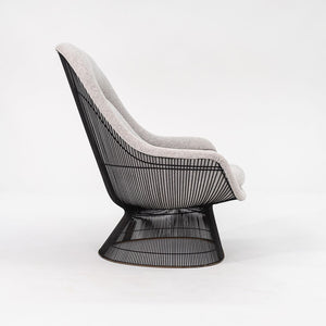 SOLD 1960s Platner Easy Chair and Ottoman, Models 1705L and 1709Y by Warren Platner for Knoll in New Divine Melange Fabric