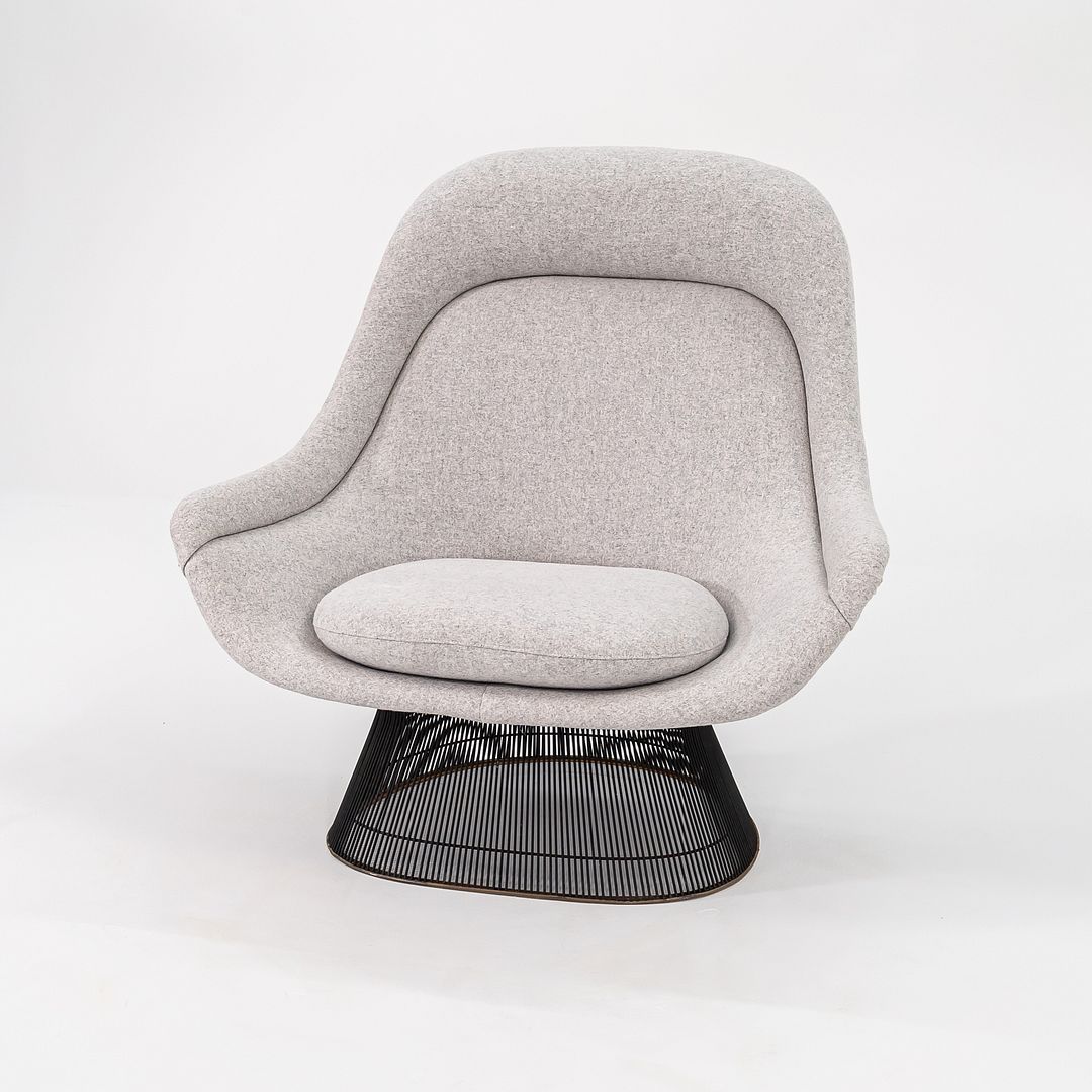 SOLD 1960s Platner Easy Chair and Ottoman, Models 1705L and 1709Y by Warren Platner for Knoll in New Divine Melange Fabric