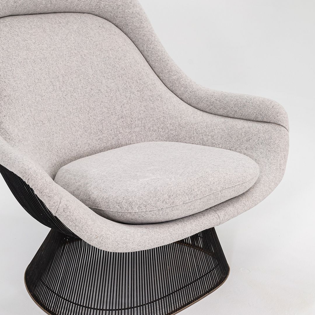 SOLD 1960s Platner Easy Chair and Ottoman, Models 1705L and 1709Y by Warren Platner for Knoll in New Divine Melange Fabric