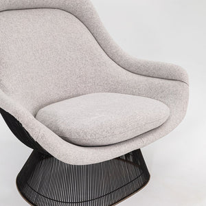 SOLD 1960s Platner Easy Chair and Ottoman, Models 1705L and 1709Y by Warren Platner for Knoll in New Divine Melange Fabric