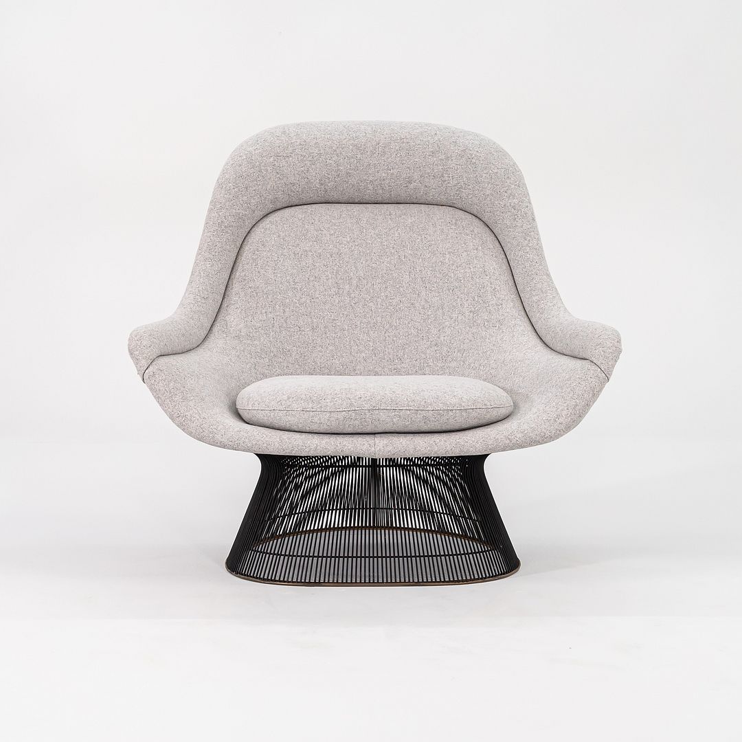 SOLD 1960s Platner Easy Chair and Ottoman, Models 1705L and 1709Y by Warren Platner for Knoll in New Divine Melange Fabric