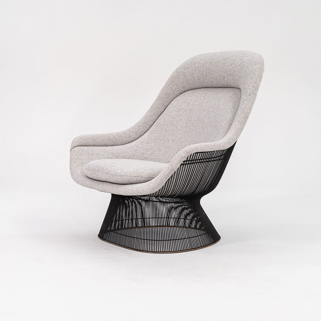 SOLD 1960s Platner Easy Chair and Ottoman, Models 1705L and 1709Y by Warren Platner for Knoll in New Divine Melange Fabric
