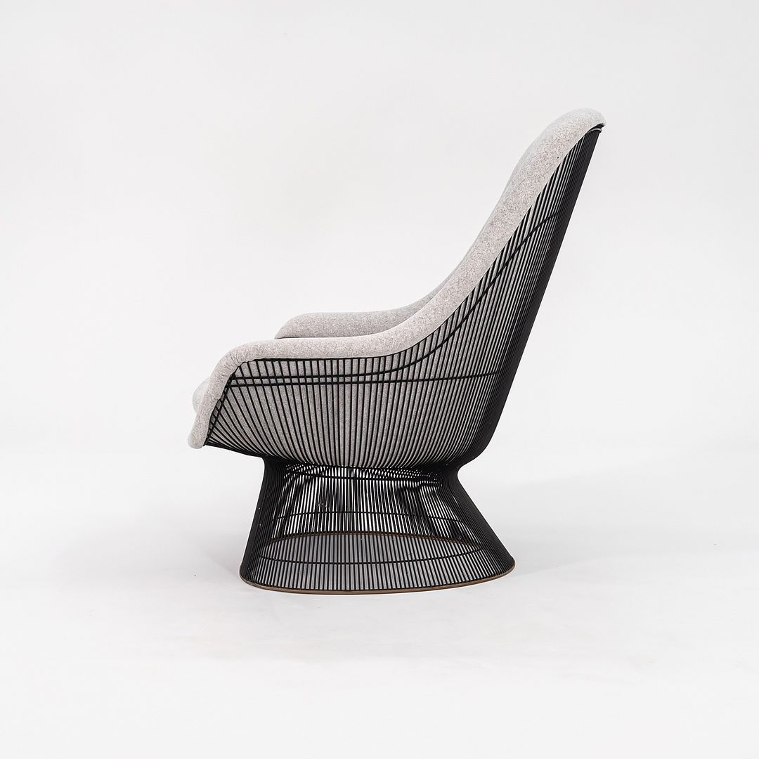 SOLD 1960s Platner Easy Chair and Ottoman, Models 1705L and 1709Y by Warren Platner for Knoll in New Divine Melange Fabric