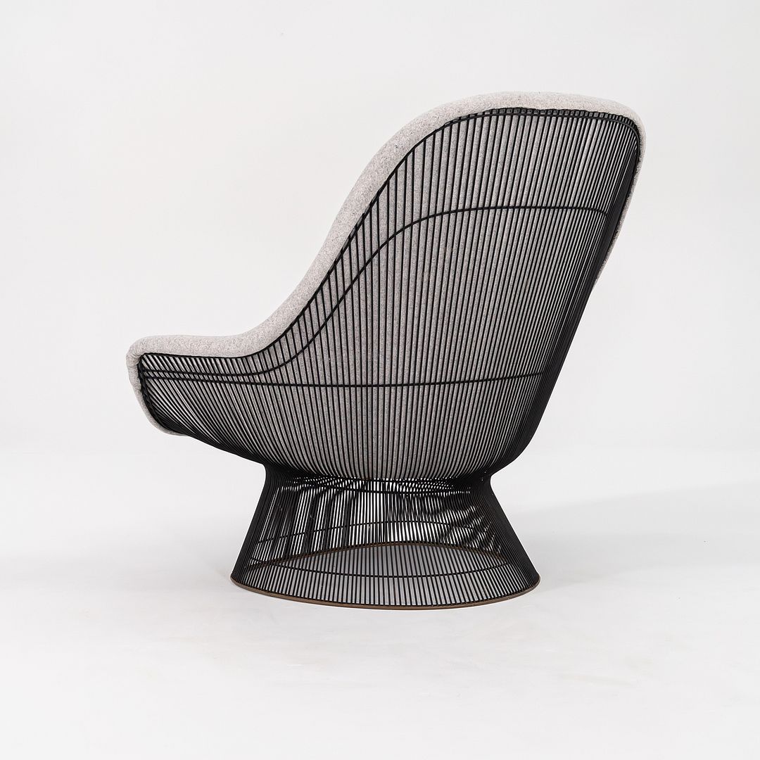 SOLD 1960s Platner Easy Chair and Ottoman, Models 1705L and 1709Y by Warren Platner for Knoll in New Divine Melange Fabric