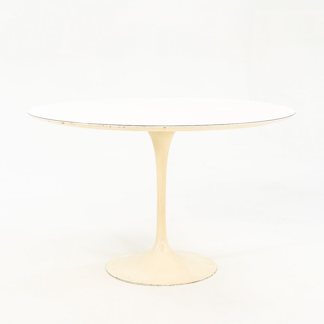 1960s Tulip Pedestal Dining Table, 174W by Eero Saarinen for Knoll with Laminate Top and Cast Iron Base