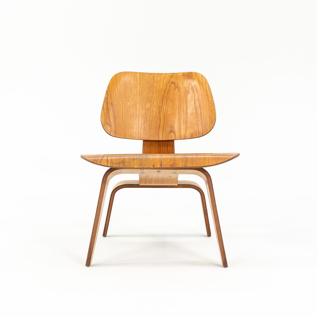 1951 LCW Lounge Chairs by Ray and Charles Eames for Herman Miller, Evans Calico Ash, Rubber, Steel
