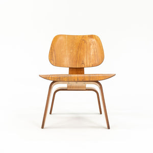 SOLD 1951 LCW Lounge Chairs by Ray and Charles Eames for Herman Miller, Evans Calico Ash, Rubber, Steel