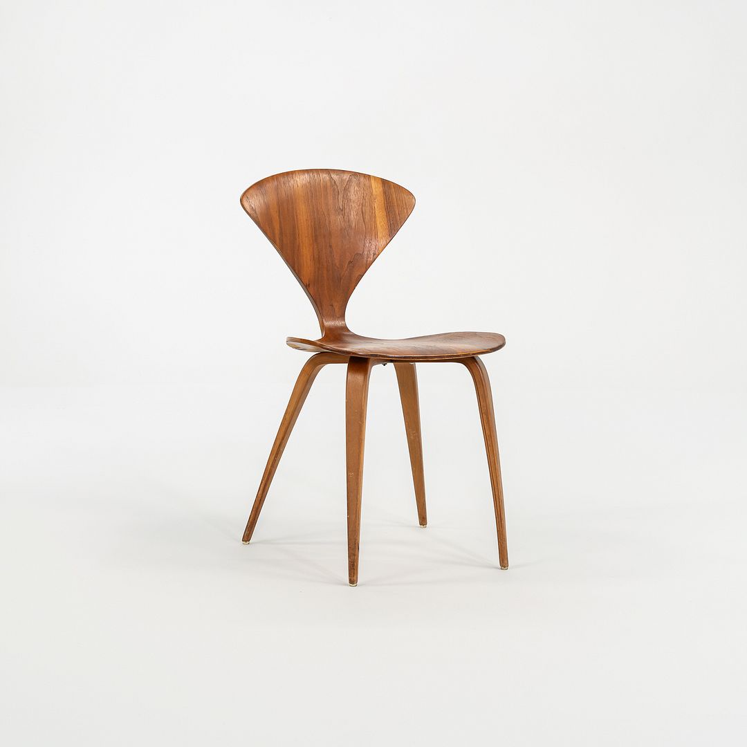 1950s Side Chair by Norman Cherner for Plycraft in Walnut Plywood Made in USA