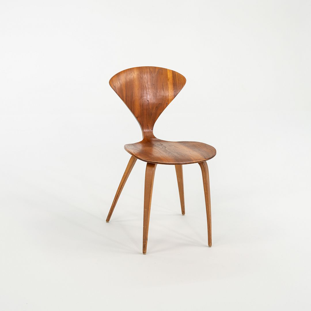 1950s Side Chair by Norman Cherner for Plycraft in Walnut Plywood Made in USA