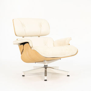 SOLD 2018 Eames Lounge Chair and Ottoman Models 670 and 671 by Charles and Ray Eames for Herman Miller in Ash and Ivory Leather