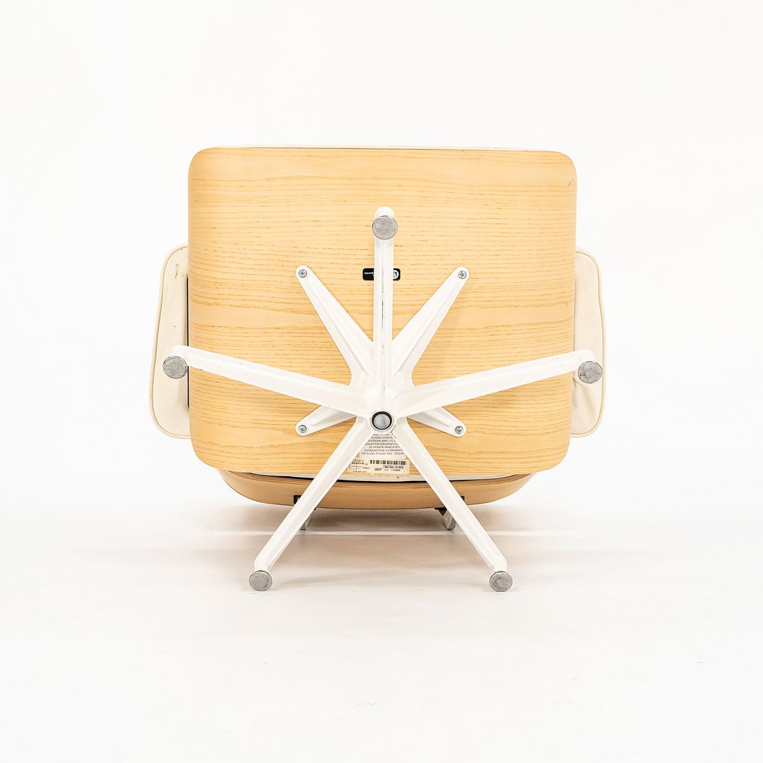 SOLD 2018 Eames Lounge Chair and Ottoman Models 670 and 671 by Charles and Ray Eames for Herman Miller in Ash and Ivory Leather