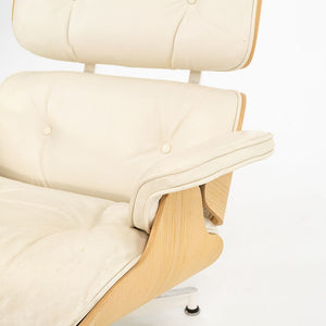 SOLD 2018 Eames Lounge Chair and Ottoman Models 670 and 671 by Charles and Ray Eames for Herman Miller in Ash and Ivory Leather