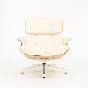 SOLD 2018 Eames Lounge Chair and Ottoman Models 670 and 671 by Charles and Ray Eames for Herman Miller in Ash and Ivory Leather