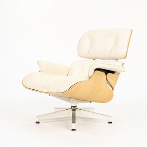 SOLD 2018 Eames Lounge Chair and Ottoman Models 670 and 671 by Charles and Ray Eames for Herman Miller in Ash and Ivory Leather