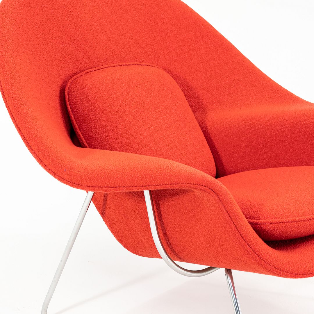 2010 Full Size Womb Chair, model 70L by Eero Saarinen for Knoll in Crimson Boucle Fabric