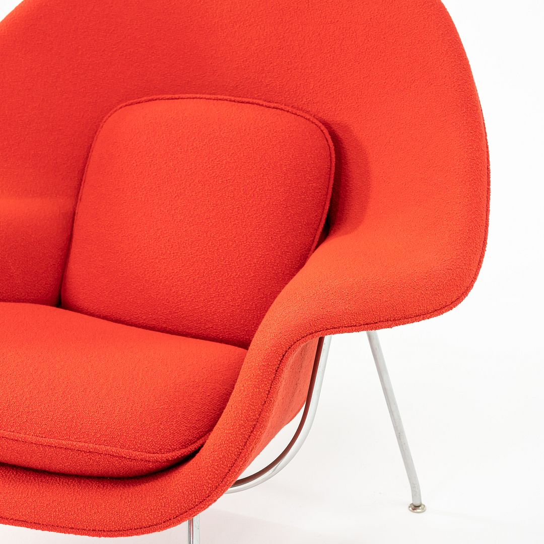 2010 Full Size Womb Chair, model 70L by Eero Saarinen for Knoll in Crimson Boucle Fabric