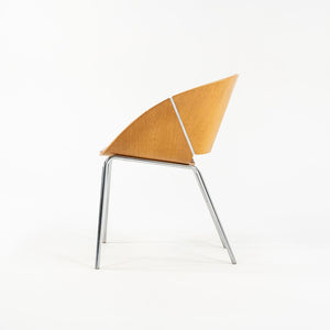 SOLD 1990s Set of Five Lipse Dining Chairs by Wolfgang Mezger for Walter Knoll in Red Leather and Bent Plywood