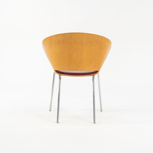 SOLD 1990s Set of Five Lipse Dining Chairs by Wolfgang Mezger for Walter Knoll in Red Leather and Bent Plywood