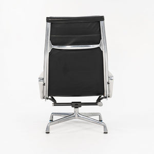 1988 Soft Pad Lounge Chair and Ottoman by Charles and Ray Eames for Herman Miller in Black Leather