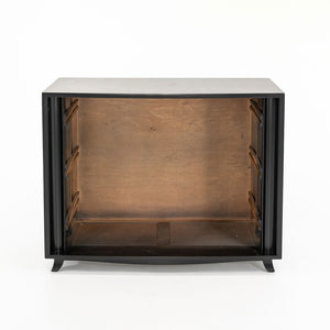 1940s 4140 3-Drawer Chest by Gilbert Rohde for Herman Miller in Ebonized Wood with Leatherette Front