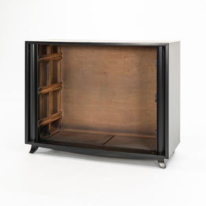 1940s 4140 3-Drawer Chest by Gilbert Rohde for Herman Miller in Ebonized Wood with Leatherette Front