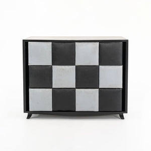 1940s 4140 3-Drawer Chest by Gilbert Rohde for Herman Miller in Ebonized Wood with Leatherette Front