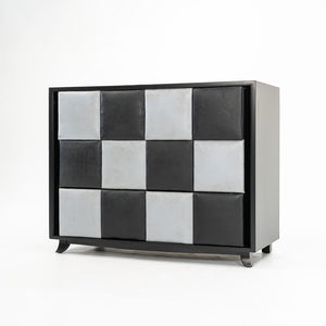 1940s 4140 3-Drawer Chest by Gilbert Rohde for Herman Miller in Ebonized Wood with Leatherette Front