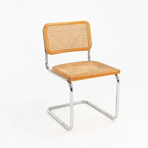 1970s Knoll Cesca Side Chair by Marcel Breuer in Beech, Cane, & Steel, Model B32