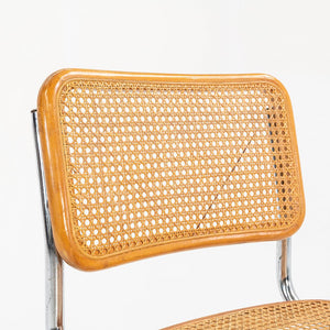 1970s Knoll Cesca Side Chair by Marcel Breuer in Beech, Cane, & Steel, Model B32