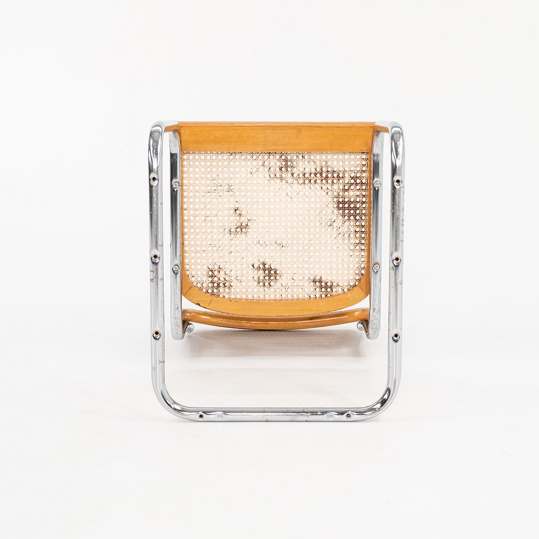 1970s Knoll Cesca Side Chair by Marcel Breuer in Beech, Cane, & Steel, Model B32