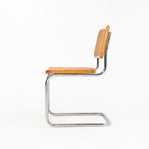 1970s Knoll Cesca Side Chair by Marcel Breuer in Beech, Cane, & Steel, Model B32