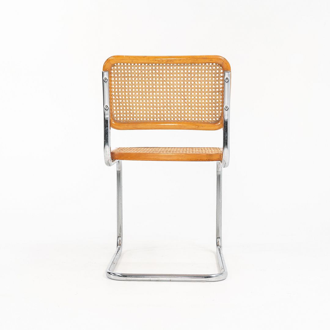 1970s Knoll Cesca Side Chair by Marcel Breuer in Beech, Cane, & Steel, Model B32