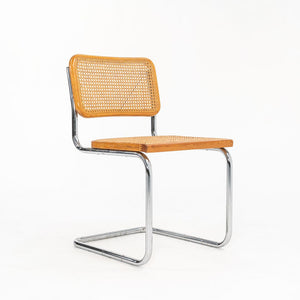 1970s Knoll Cesca Side Chair by Marcel Breuer in Beech, Cane, & Steel, Model B32