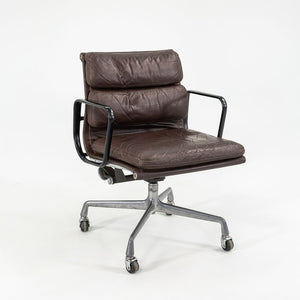 1981 Eames Soft Pad Management Desk Chair, Model EA148 by Ray and Charles Eames for Herman Miller in Brown Leather