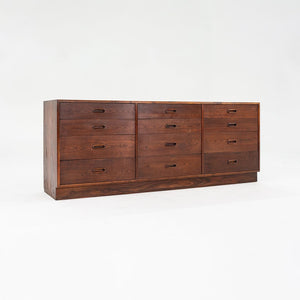 SOLD 1960s 12-Drawer Dresser Cabinet by Jack Cartwright for Founders in Walnut