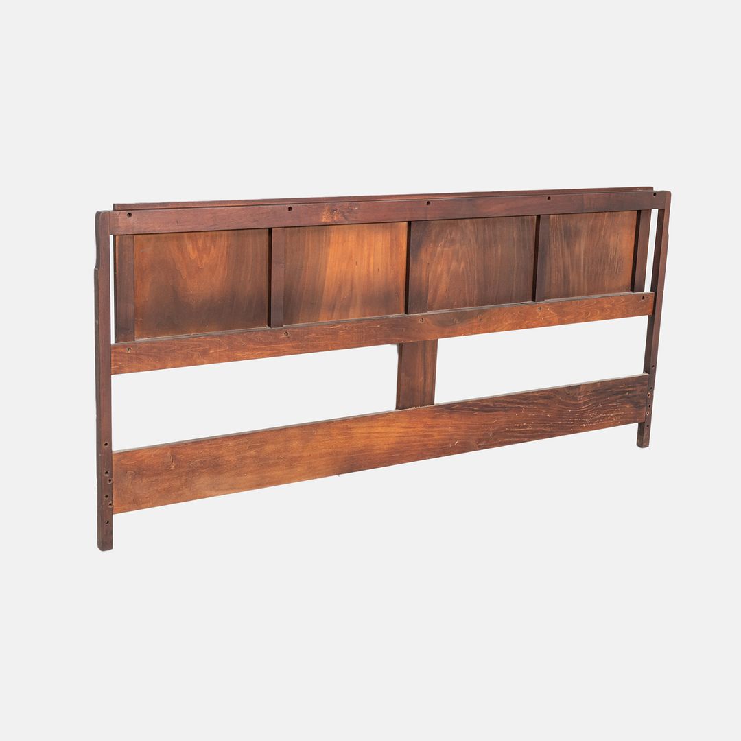 1960s Jack Cartwright for Founders Furniture King Size Walnut Headboard 77x36"