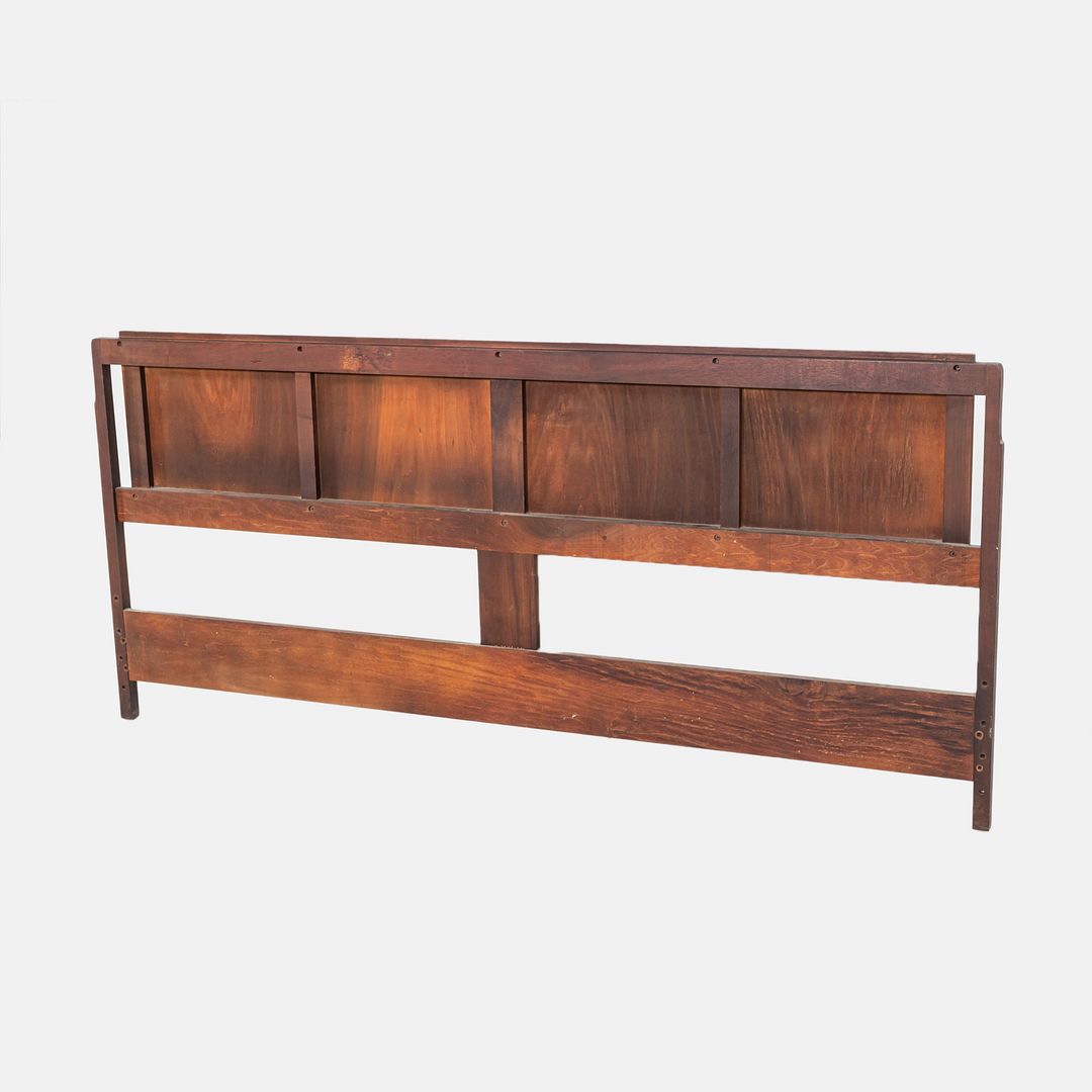 1960s Jack Cartwright for Founders Furniture King Size Walnut Headboard 77x36"