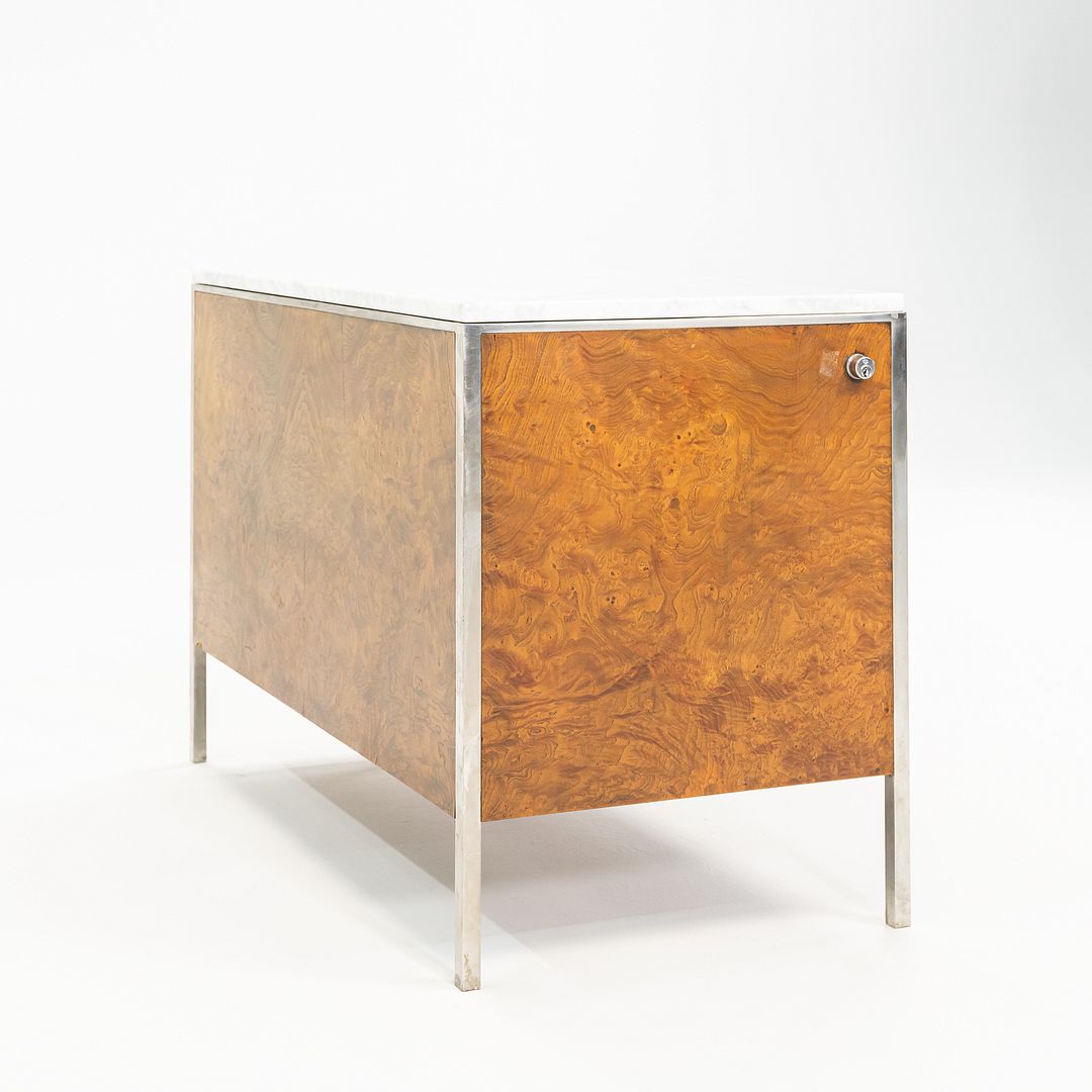 1965 Olive Ash Burl 2-Position Credenza by Gordon Bunshaft of SOM for Chase Manhattan Bank