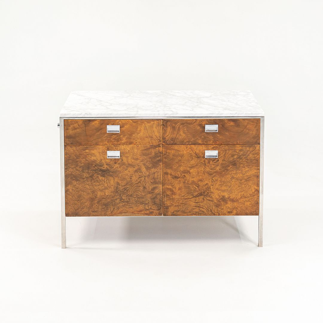 1965 Olive Ash Burl 2-Position Credenza by Gordon Bunshaft of SOM for Chase Manhattan Bank