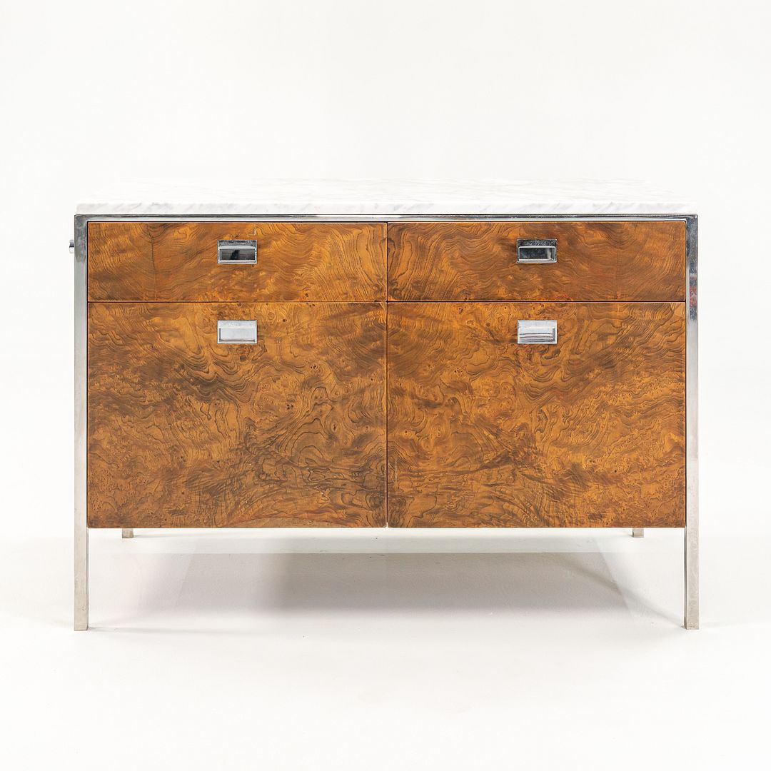 1965 Olive Ash Burl 2-Position Credenza by Gordon Bunshaft of SOM for Chase Manhattan Bank