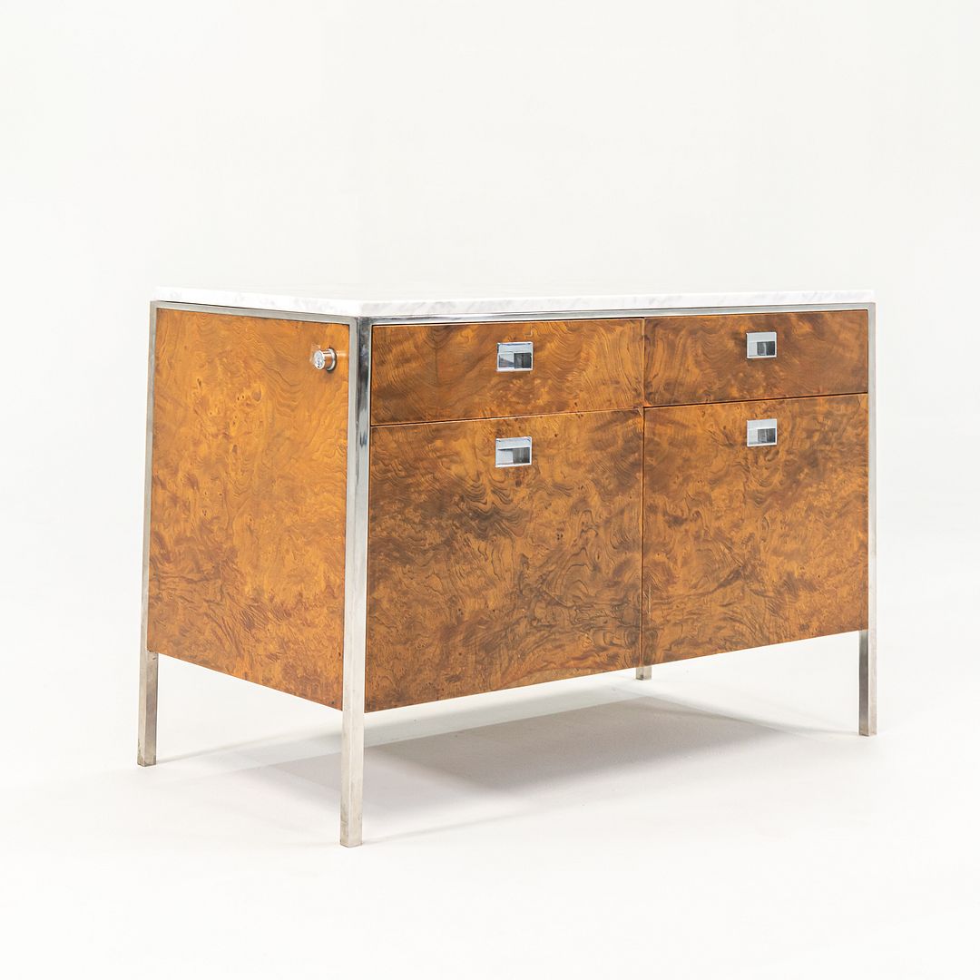 1965 Olive Ash Burl 2-Position Credenza by Gordon Bunshaft of SOM for Chase Manhattan Bank