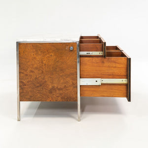 1965 Olive Ash Burl 2-Position Credenza by Gordon Bunshaft of SOM for Chase Manhattan Bank