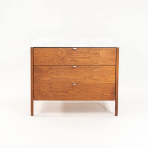 1960s Florence Knoll 3-Drawer Dresser Cabinet in Walnut with Marble Top 1x Available