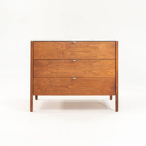 1960s Florence Knoll 3-Drawer Dresser Cabinet in Walnut with Marble Top 1x Available