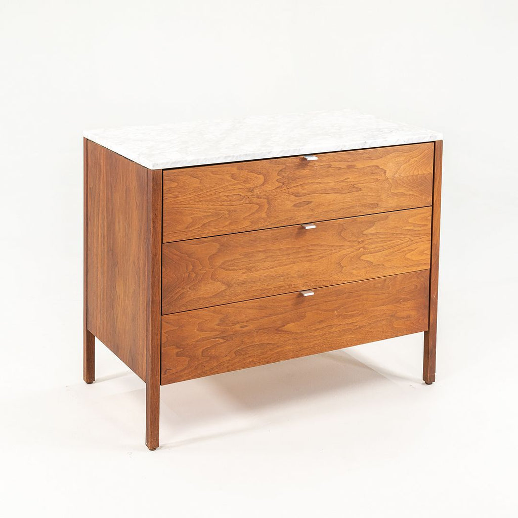 1960s Florence Knoll 3-Drawer Dresser in Walnut with Marble Top 2x Available