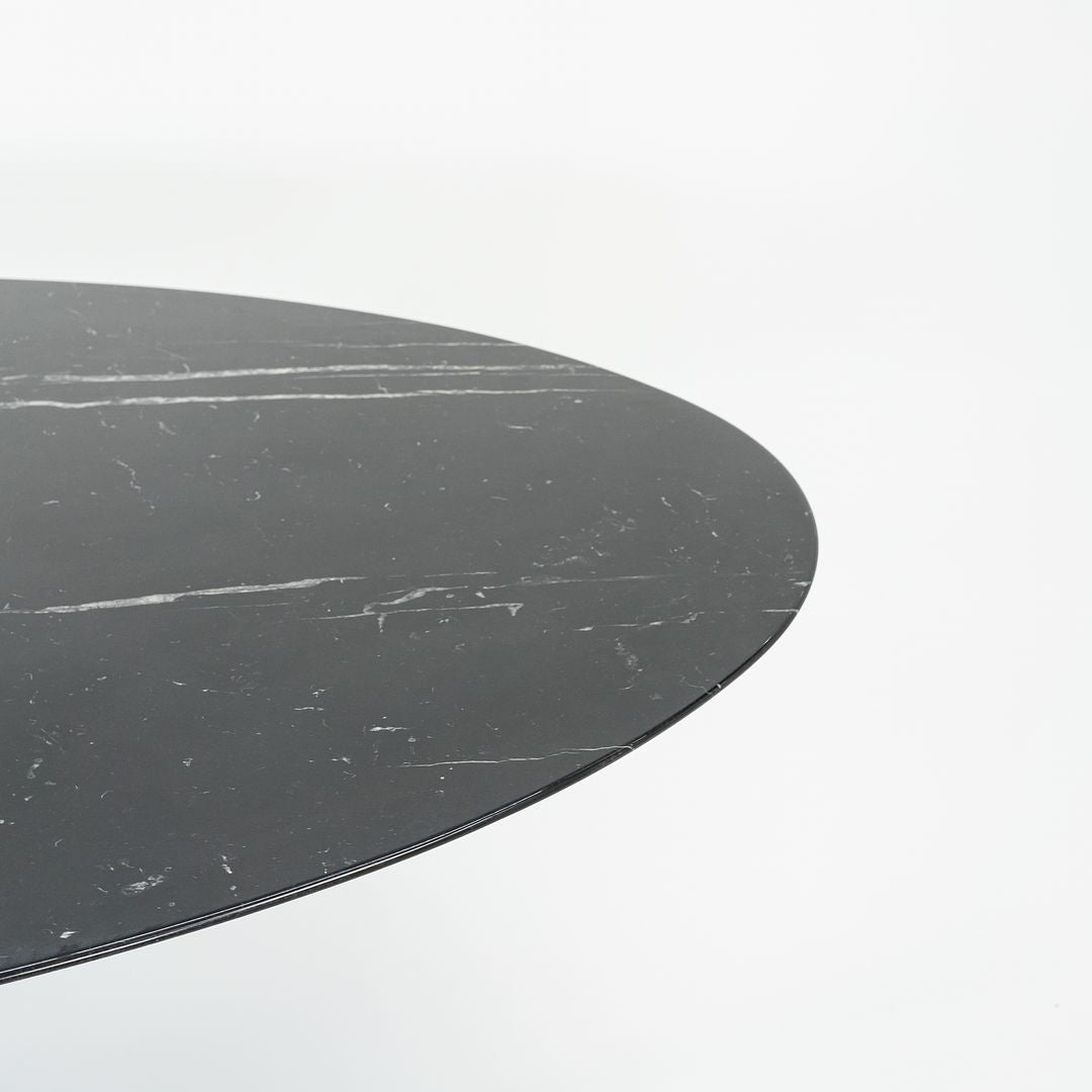 SOLD 2010s Eero Saarinen for Knoll 78x48 inch Nero Marquina Marble Dining Table